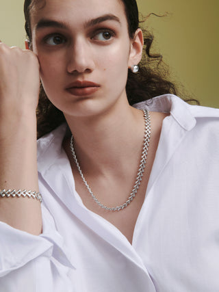 herringbone M necklace