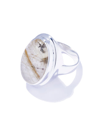 oval nebula ring (gold rutille)